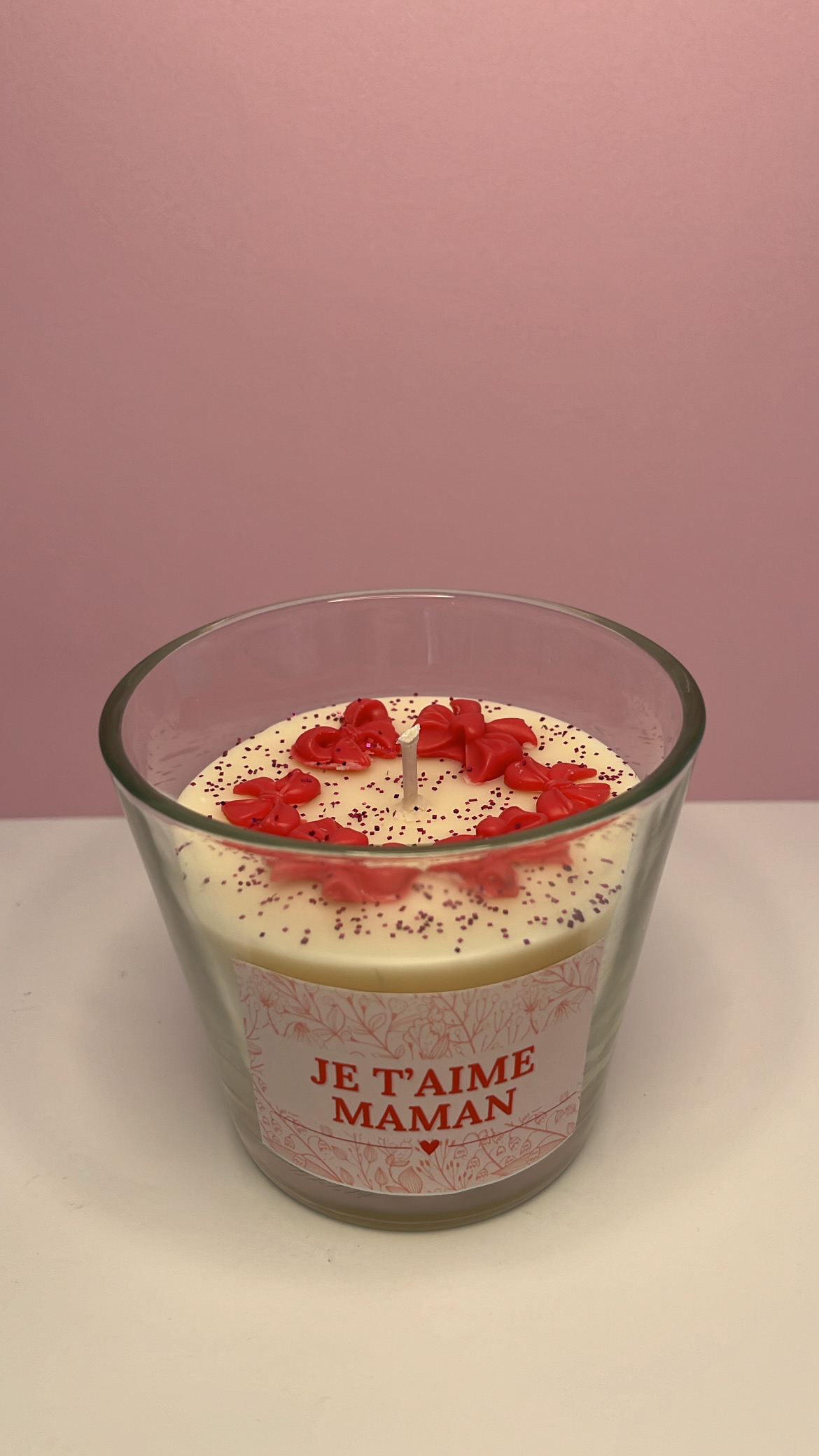 Bougie Fêtes des Mères : Noeuds Rose – Image 2