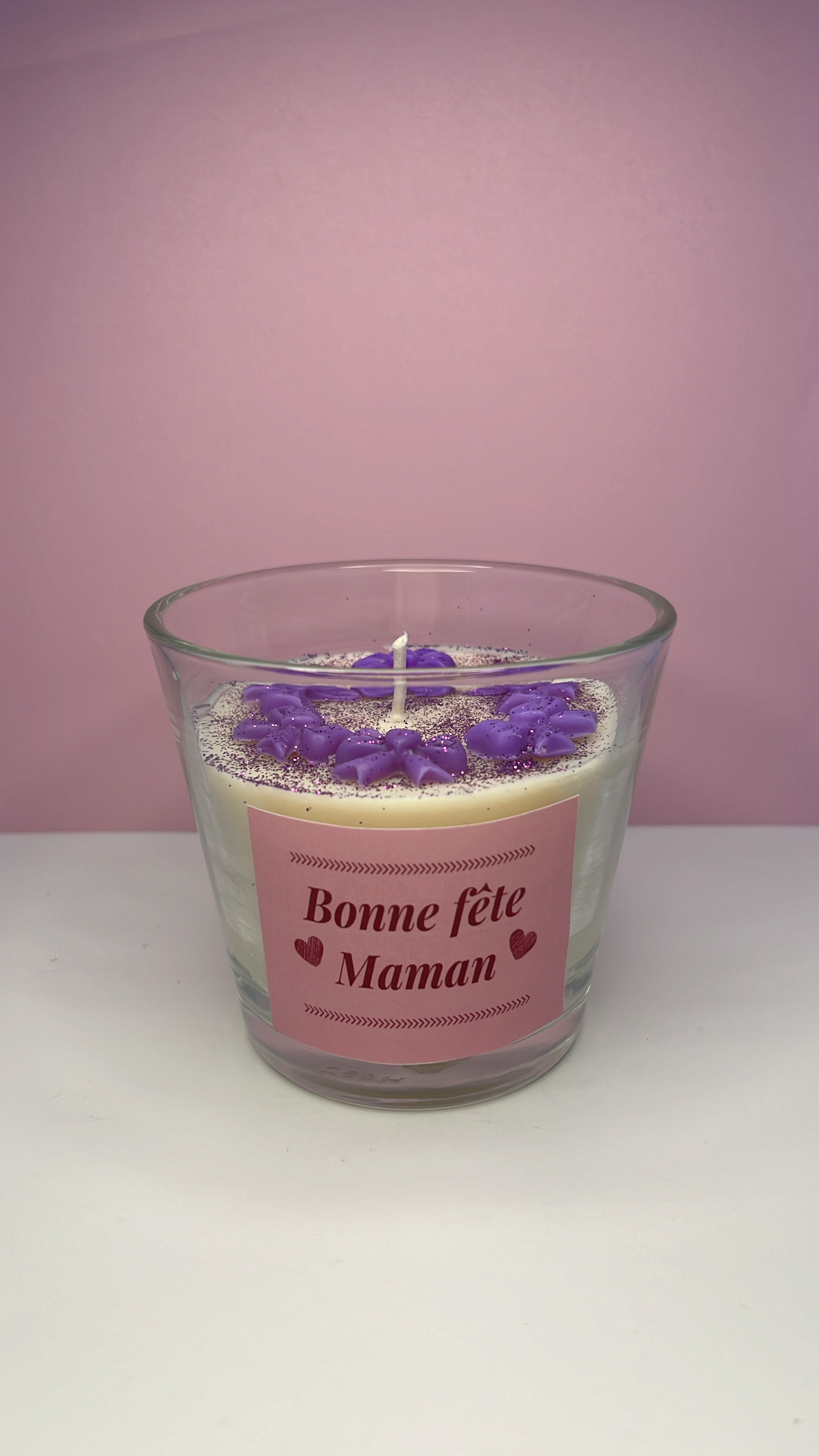 Bougie Fête des Mères : Noeuds Violet – Image 1