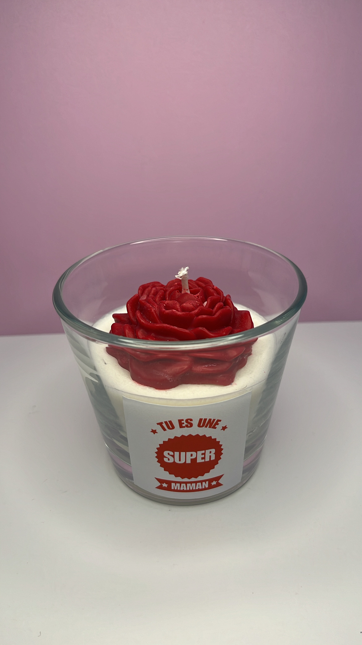 Bougie Fêtes des Mères : Rose Rouge – Image 1