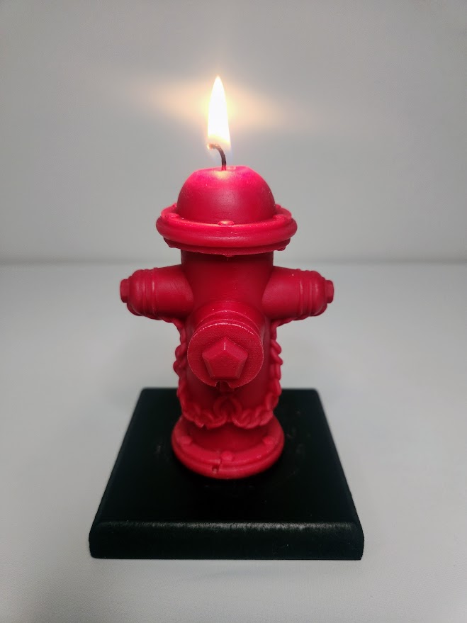Bougie borne à incendie rouge