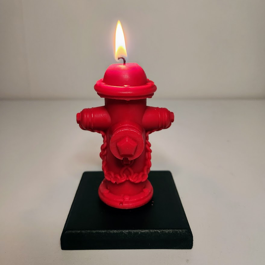 Bougie borne incendie rouge