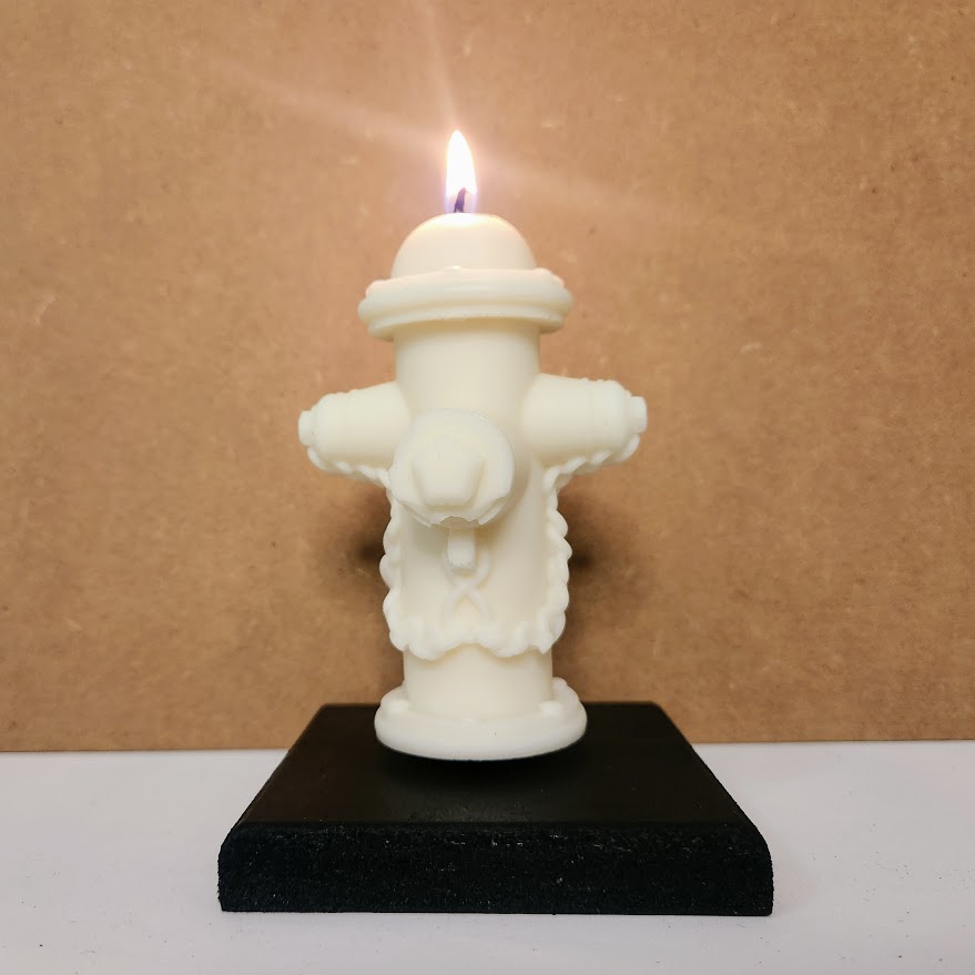Bougie pour pompiers borne incendie blanche