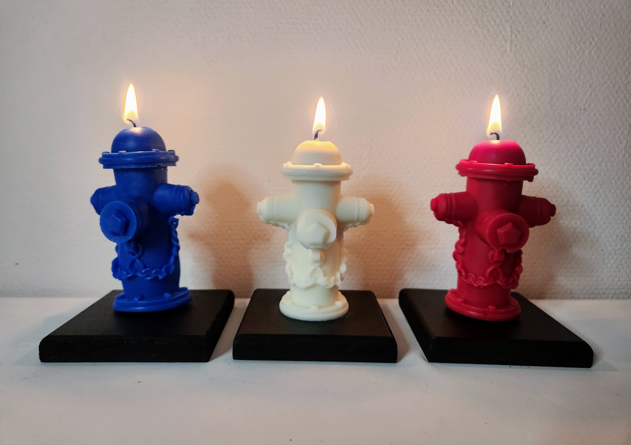 Bougies bornes incendie bleu blanc rouge