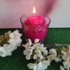 Bougie fleur fuchsia dans sa verrine - Thumbnail Image 2