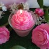 Bougie fleur rose fluo dans sa verrine - Thumbnail Image 2