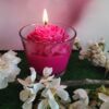 Bougie fleur fuchsia dans sa verrine - Thumbnail Image 1
