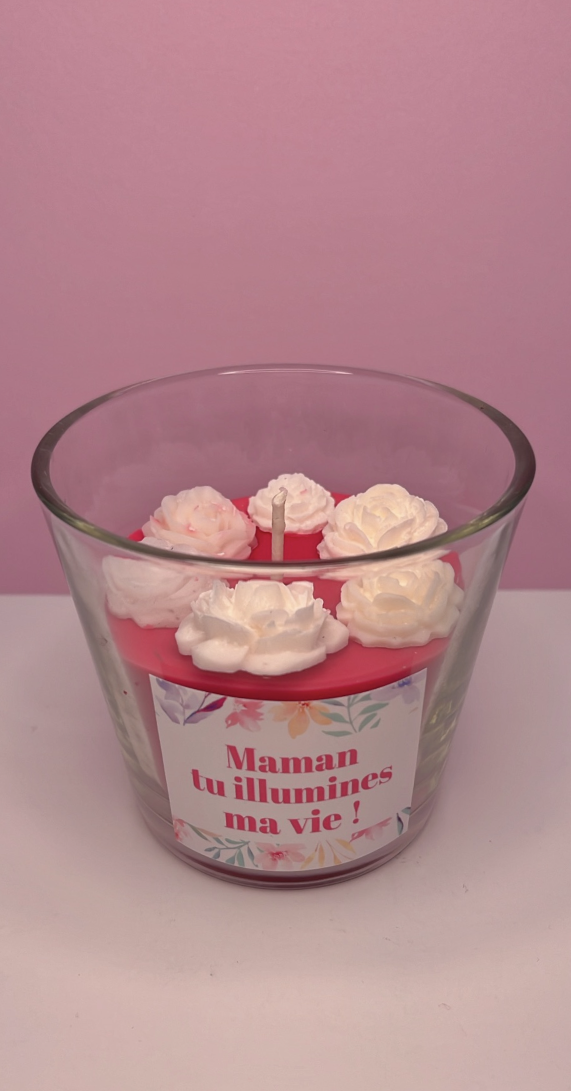 Bougie Fêtes des Mères : Petites Roses Blanches – Image 2