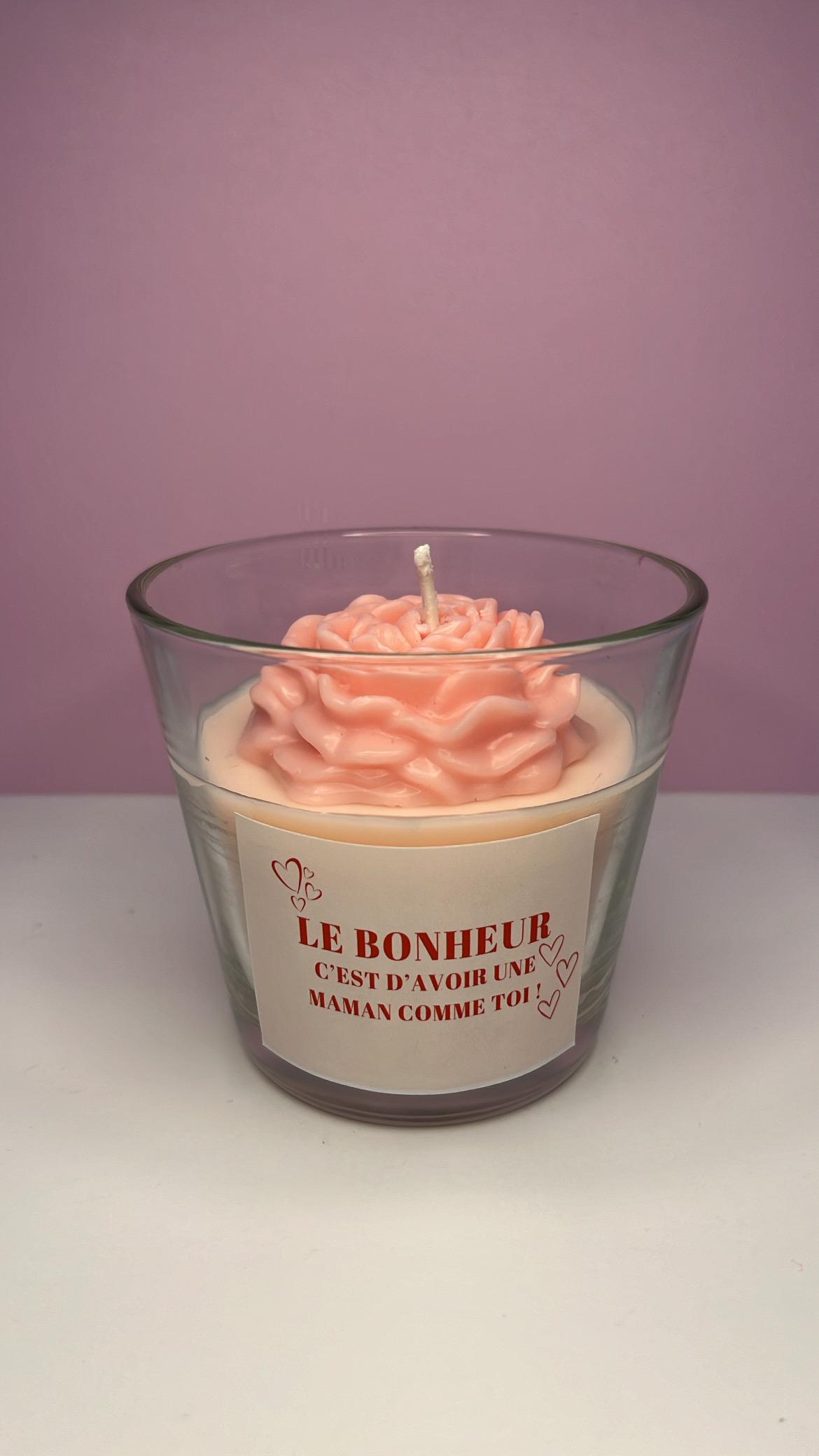 Bougie Fête des Mères : Rose de couleur Rose – Image 1