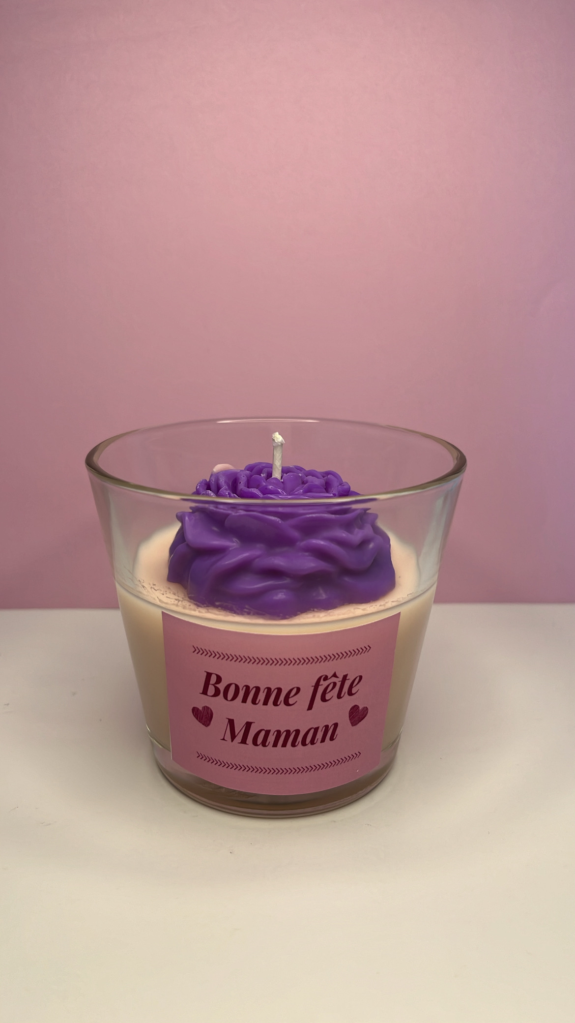 Bougie Fête des Mères : Rose Violette – Image 1