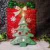 Bougie sapin de noël avec des paillettes