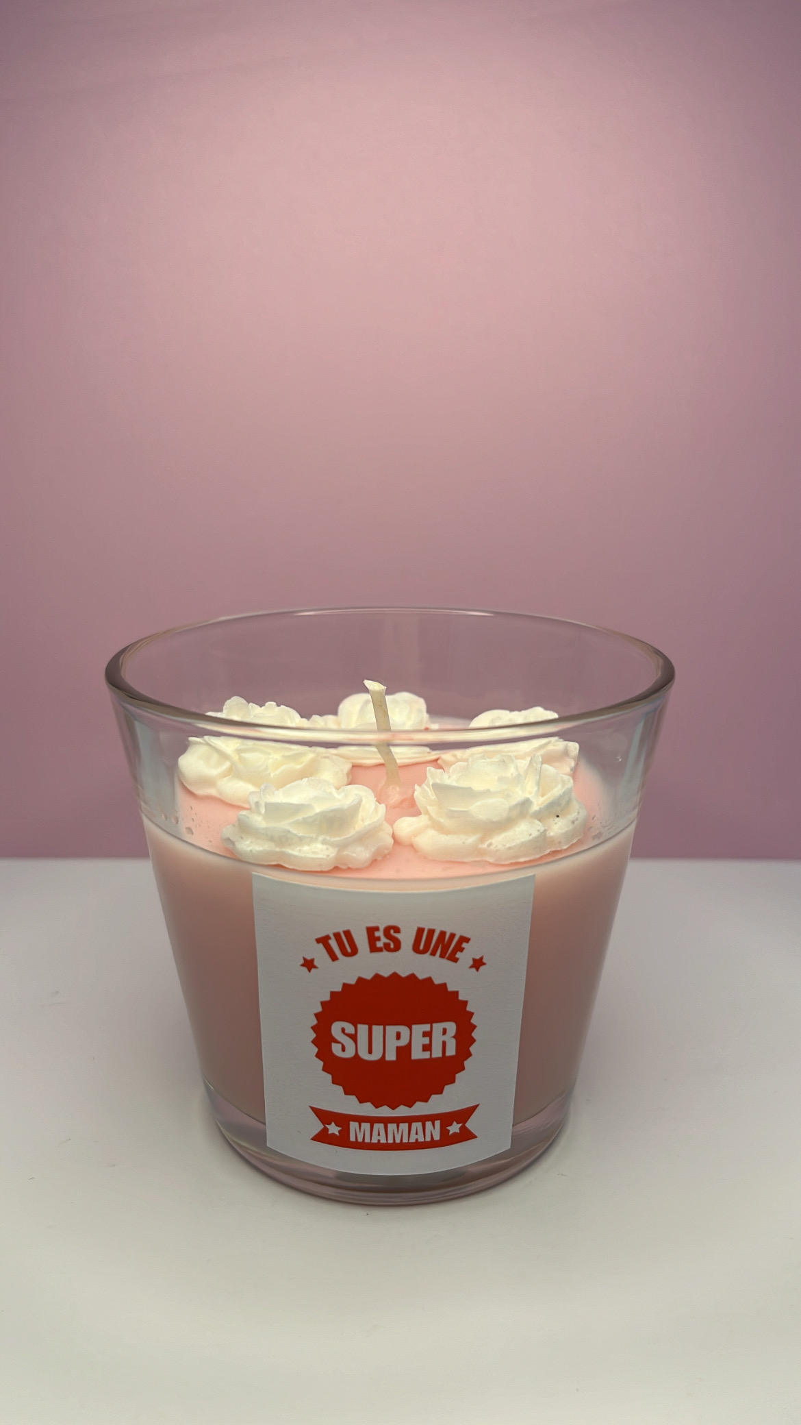 Bougie Fêtes des Mères : Roses Blanches – Image 1