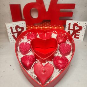 Bougies cœur boîte assortie St Valentin