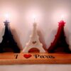 Bougies tour eiffel bleu blanc rouge sur socle bois I love paris - Thumbnail Image 2