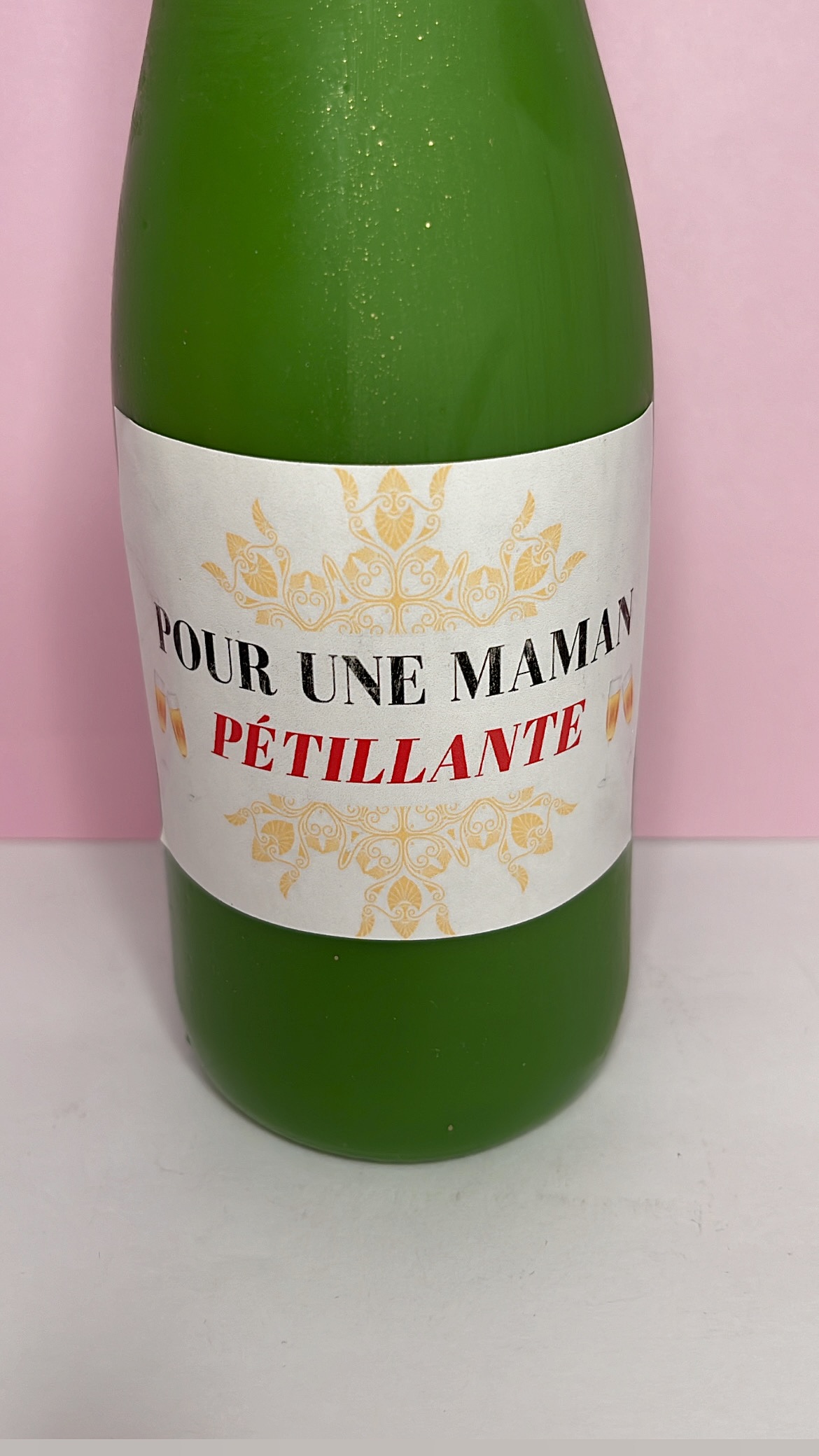 Bougie bouteille de Champagne Fête des Mères : Pour une Maman Pétillante – Image 2