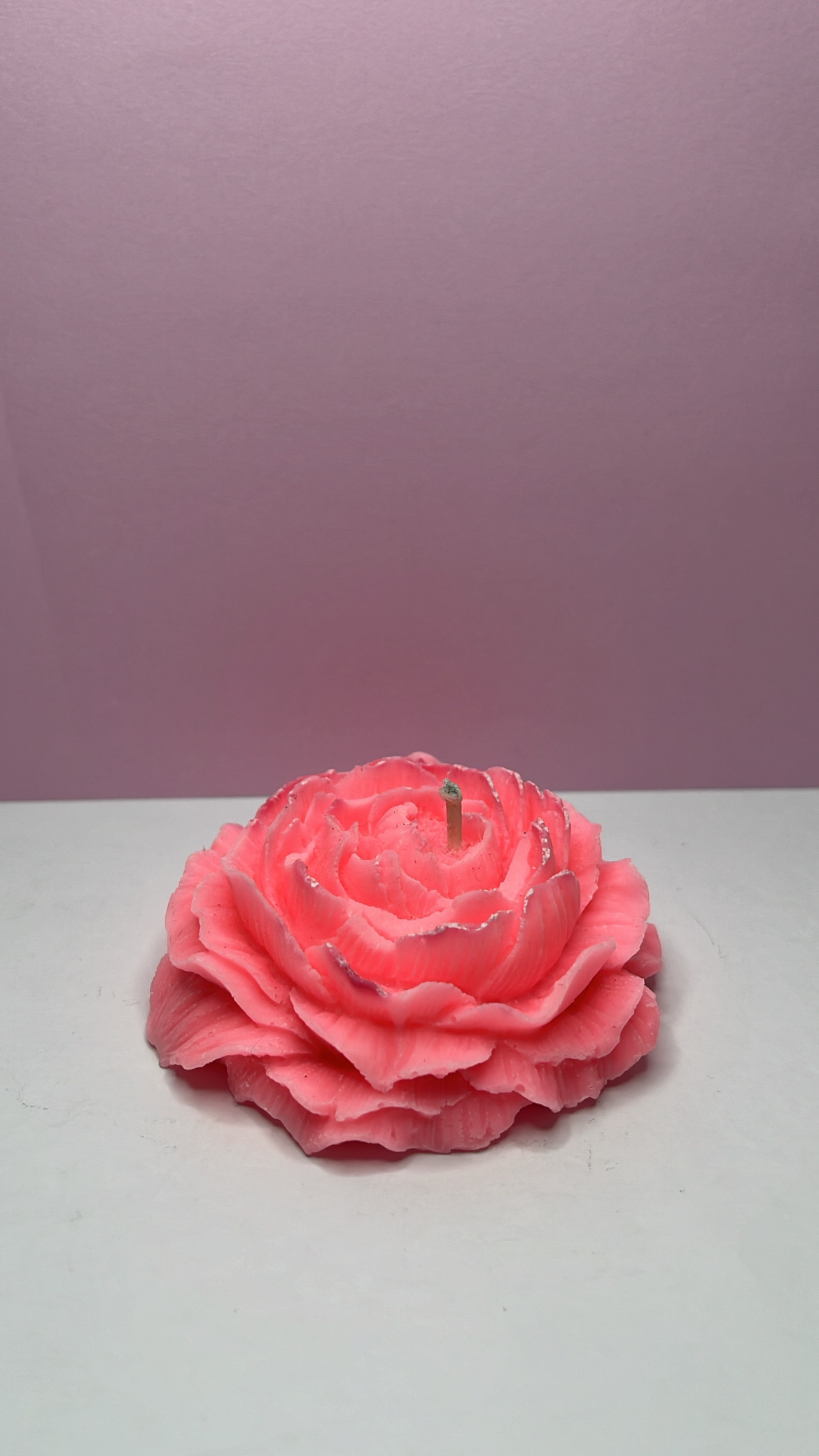 Bougie Fêtes des Mères : Camélia Rose Fluo – Image 1