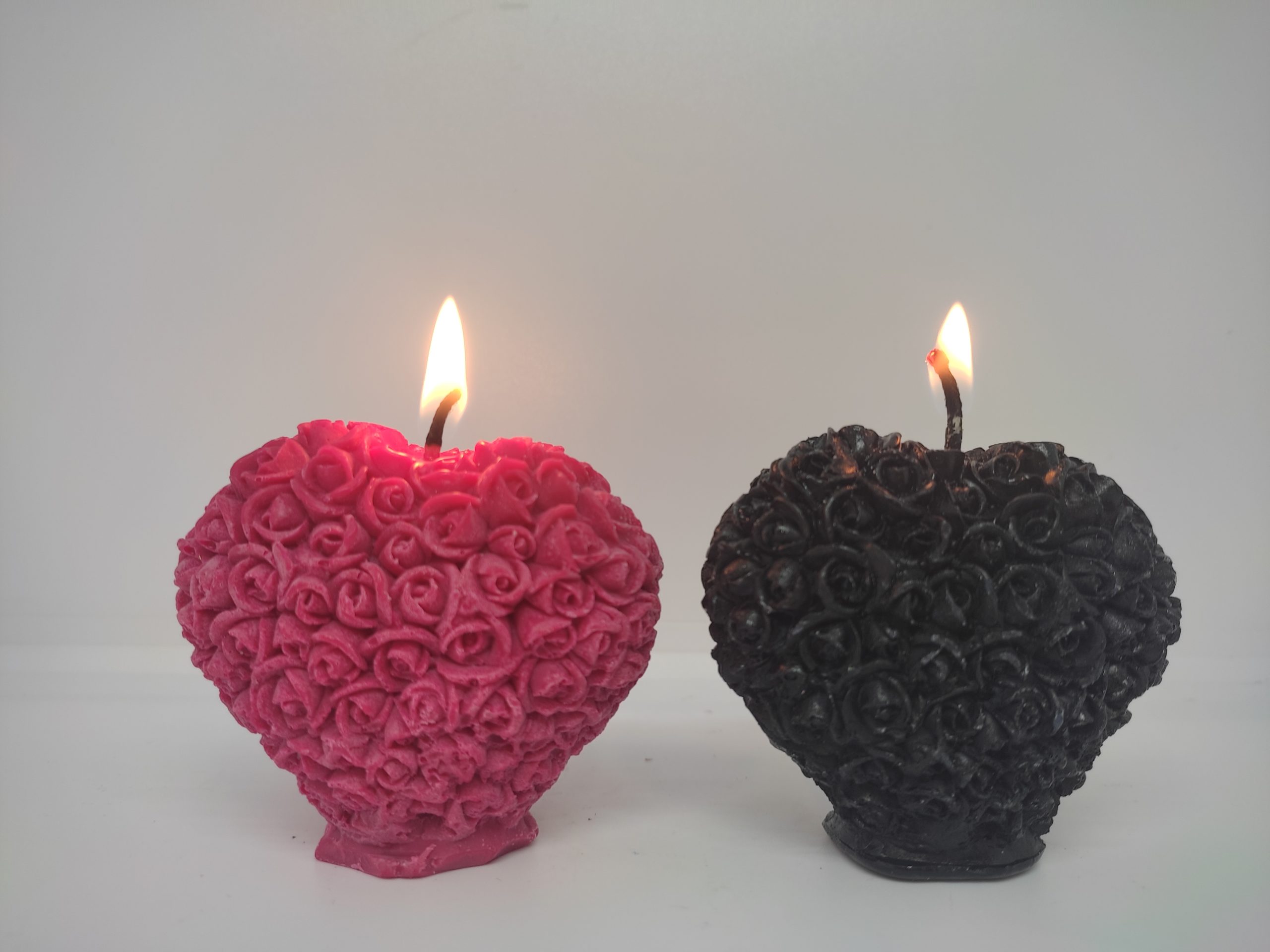Bougies cœur rouge/noir Saint Valentin – Image 1