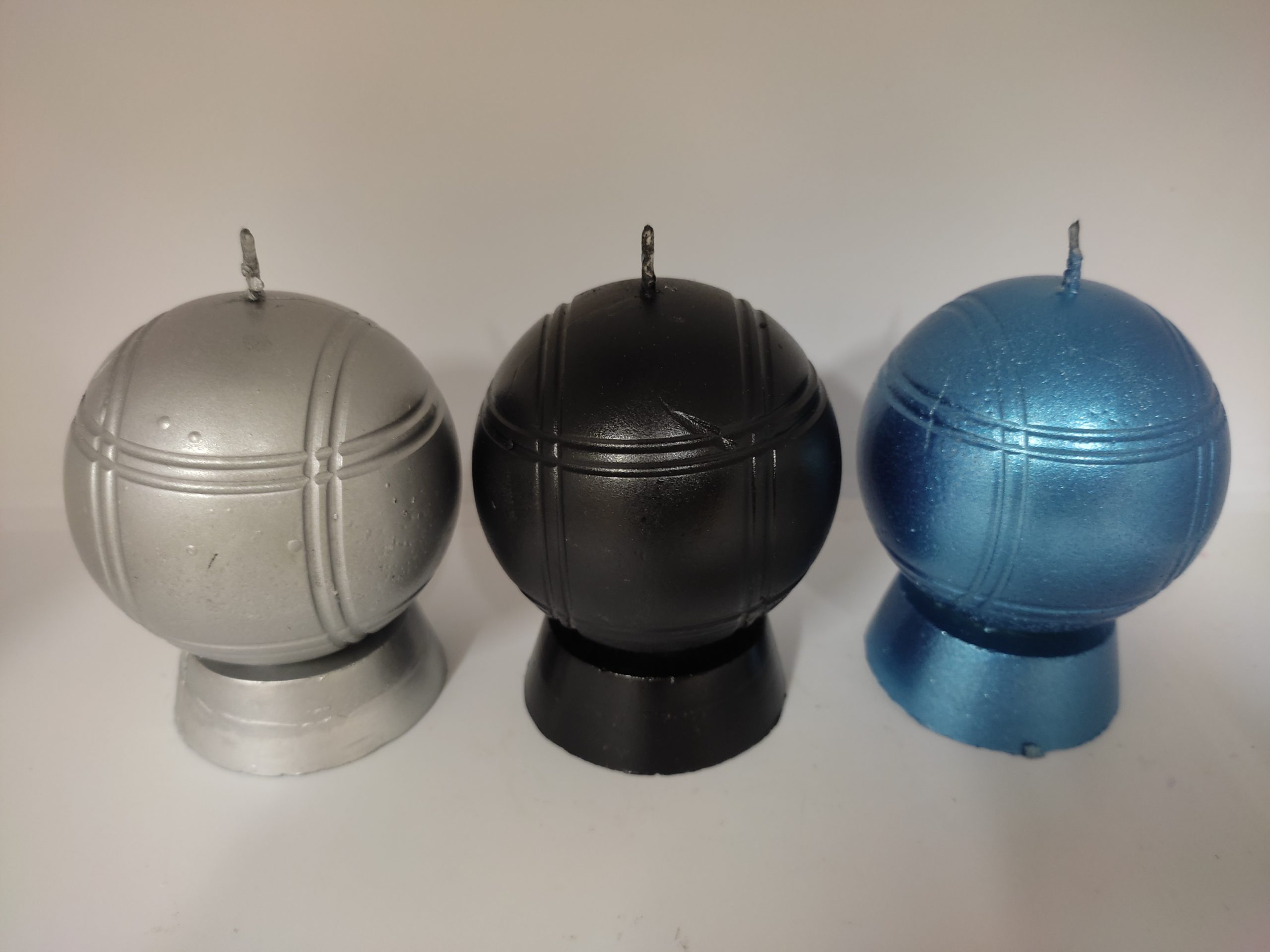 Bougies boules de pétanque triplette tricolore – Image 2