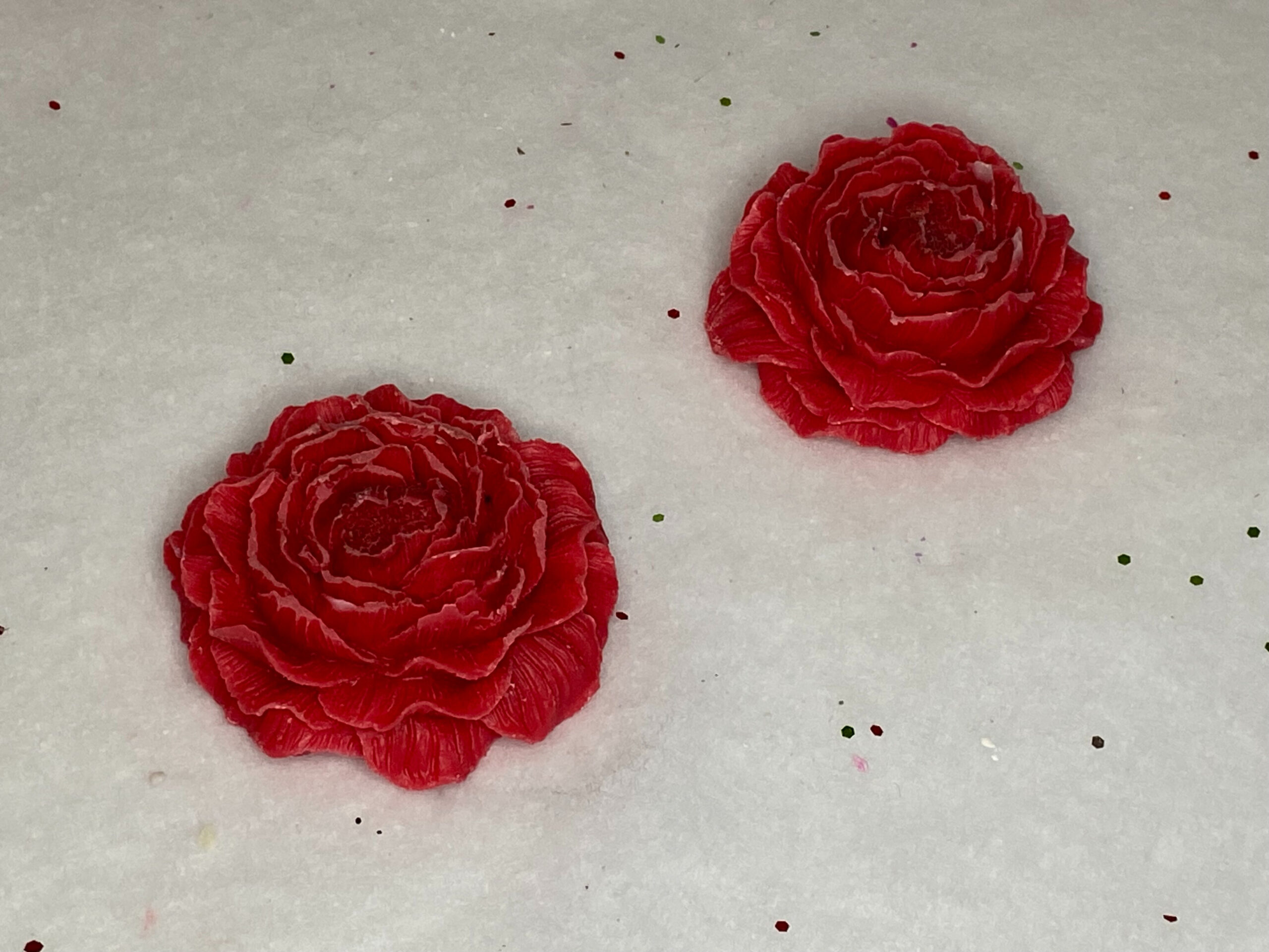 Bougie fleur rouge (x2) – Image 1