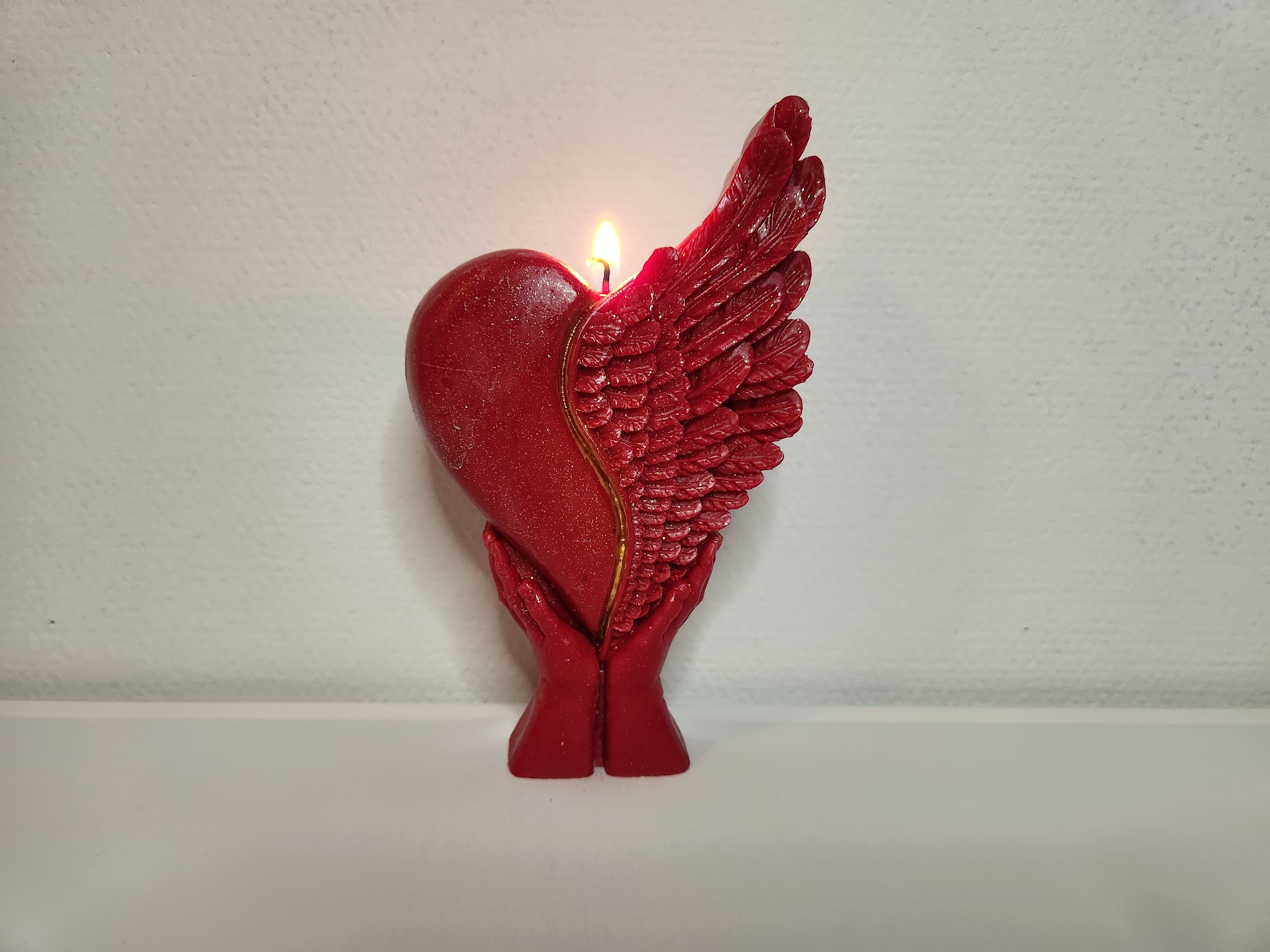 Bougie cœur et ailes – Bougie artisanale Saint-Valentin originale – Image 4