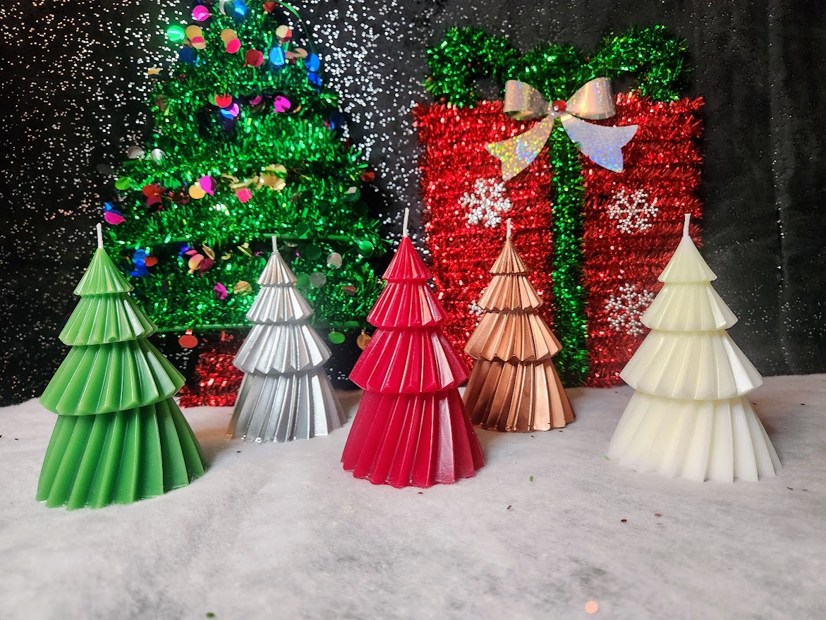 bougies sapin de noël colorées bougies décoratives noël sapins de couleurs