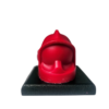 casque de pompier rouge en cire végétale création artisanale française