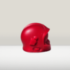 Casque de pompier rouge en cire sur socle en bois - Thumbnail Image 3
