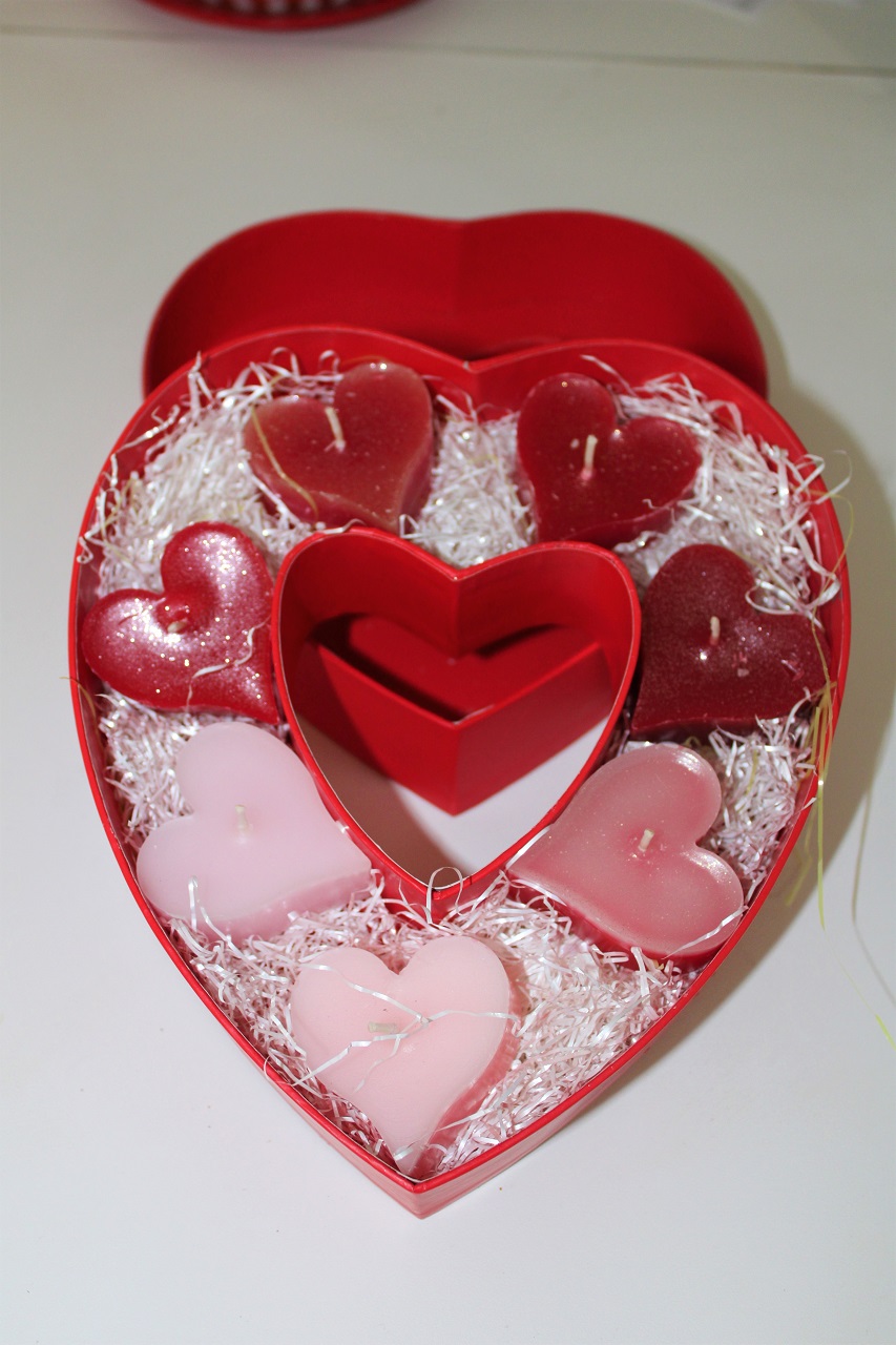 Bougies coffret cœurs Saint Valentin – Image 1