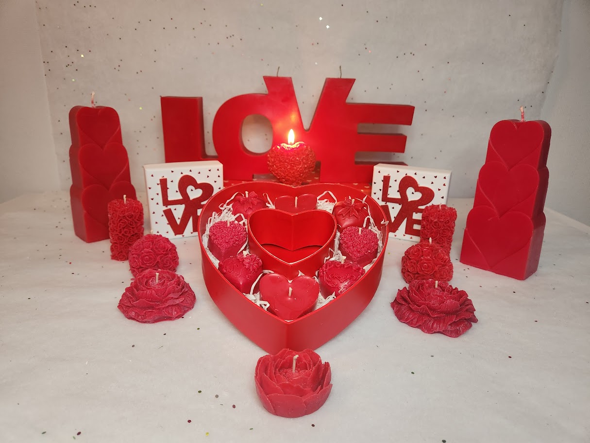 lot de bougies collection amour